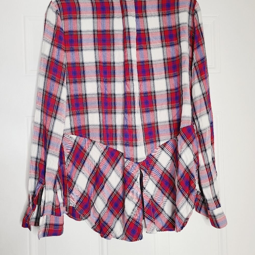 ‎Sam Edelman Plaid High Low Shirt - Picture 10 of 12